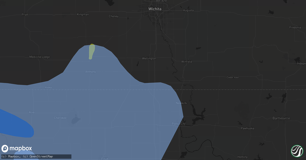 Hail map in South Haven, KS on June 21, 2026
