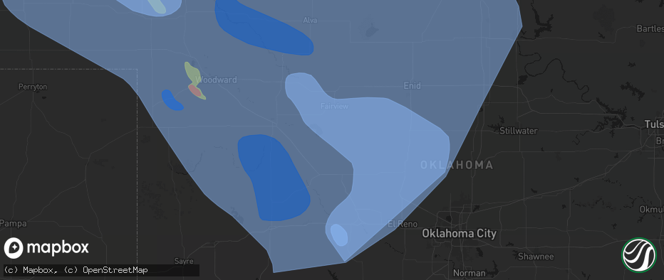 Hail map in Southard, OK on June 21, 2026
