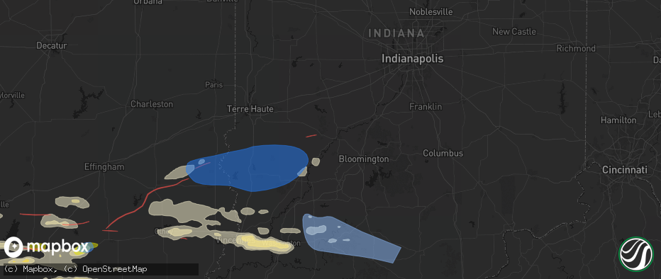 Hail map in Spencer, IN on June 21, 2026