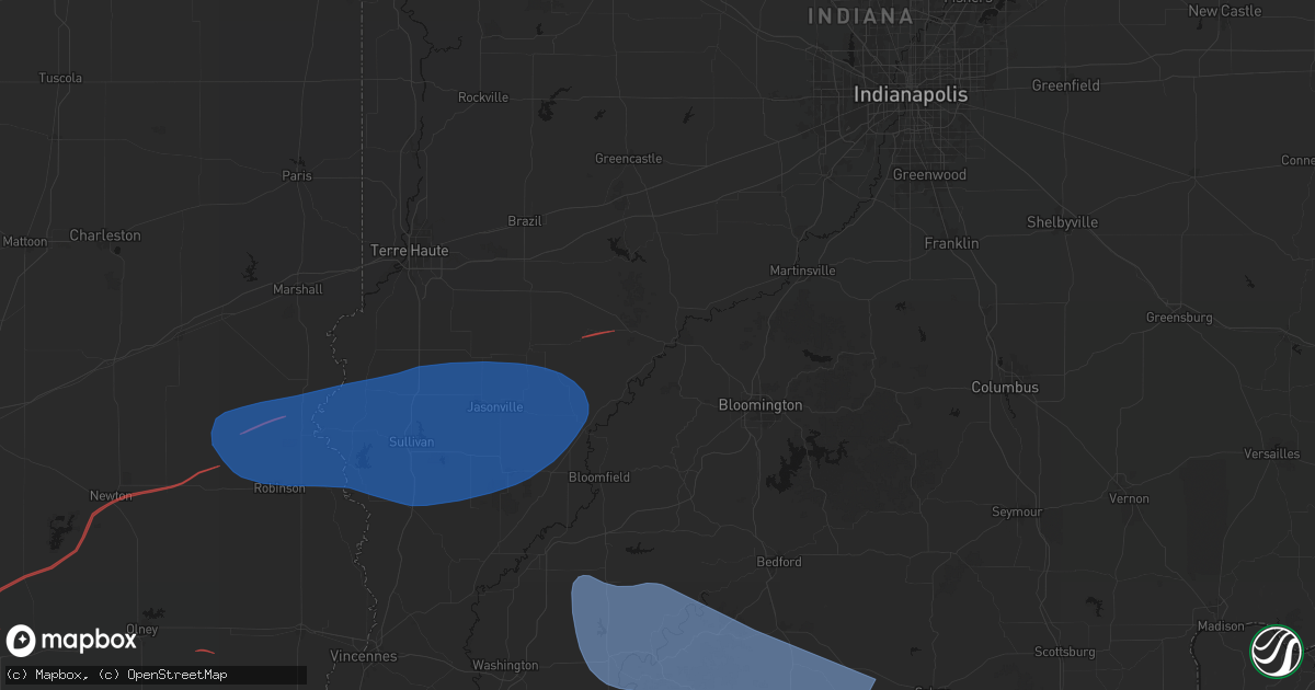 Hail map in Spencer, IN on June 21, 2026