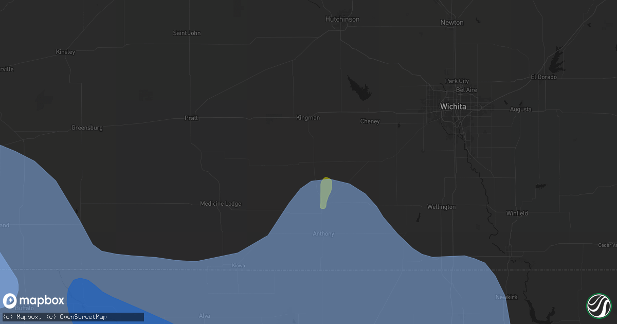 Hail map in Spivey, KS on June 21, 2026