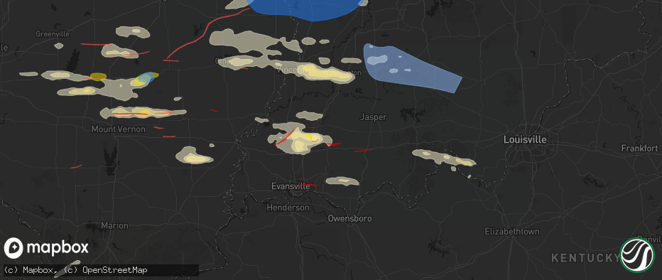 Hail map in Spurgeon, IN on June 21, 2026