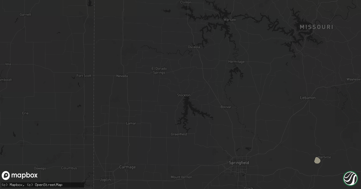 Hail map in Stockton, MO on June 21, 2026