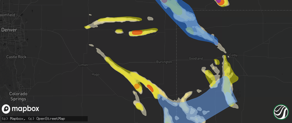 Hail map in Stratton, CO on June 21, 2026