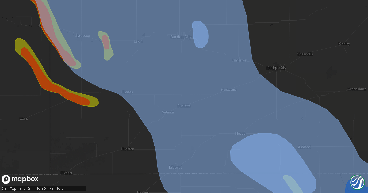 Hail map in Sublette, KS on June 21, 2026