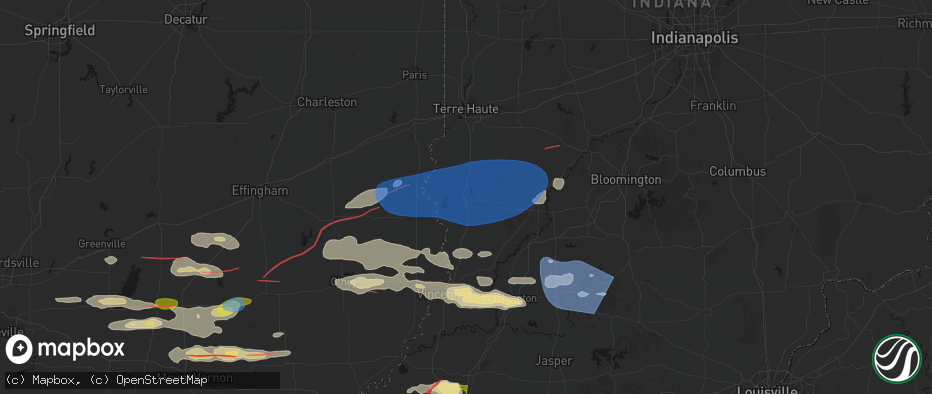 Hail map in Sullivan, IN on June 21, 2026