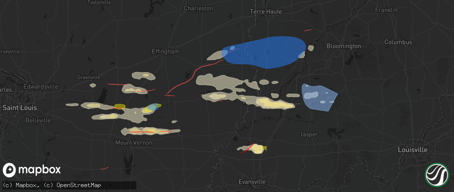 Hail map in Sumner, IL on June 21, 2026