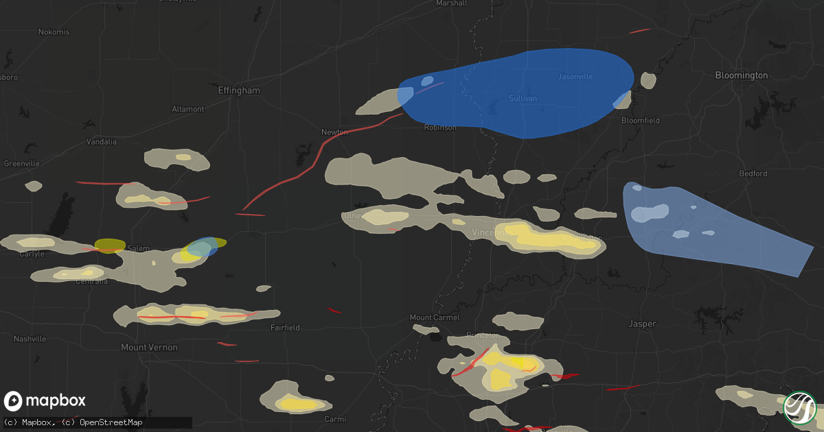 Hail map in Sumner, IL on June 21, 2026