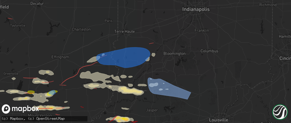 Hail map in Switz City, IN on June 21, 2026