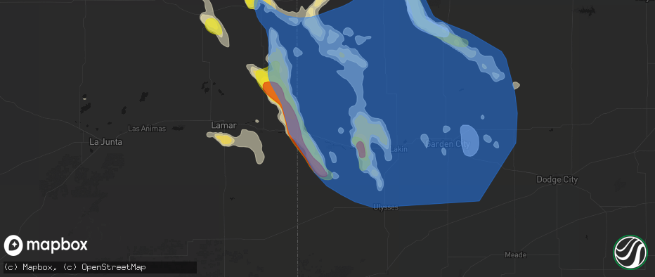 Hail map in Syracuse, KS on June 21, 2026
