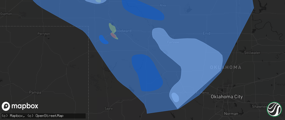 Hail map in Taloga, OK on June 21, 2026
