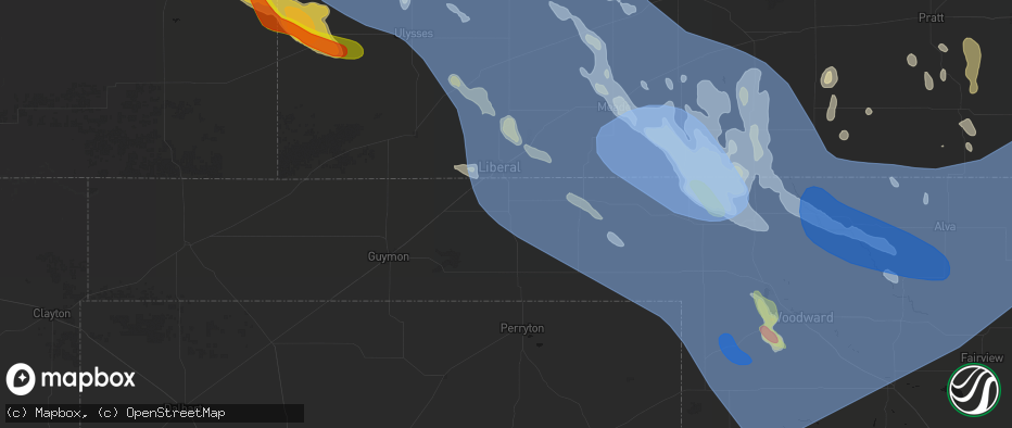 Hail map in Turpin, OK on June 21, 2026