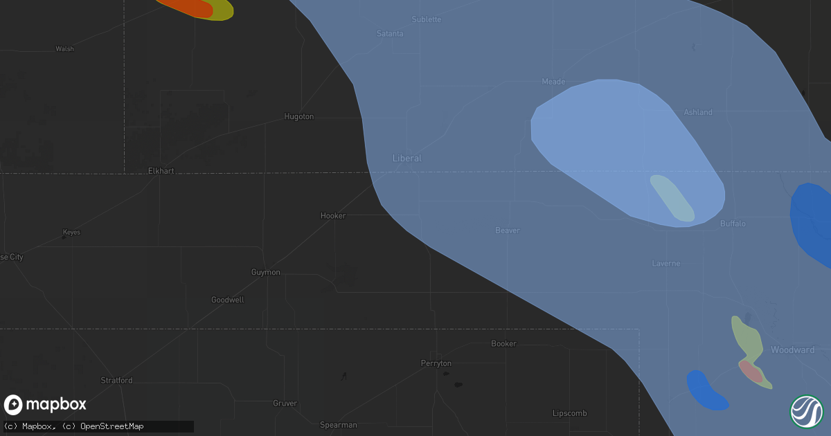 Hail map in Turpin, OK on June 21, 2026