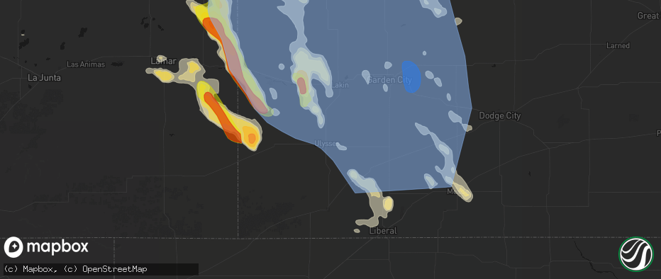 Hail map in Ulysses, KS on June 21, 2026
