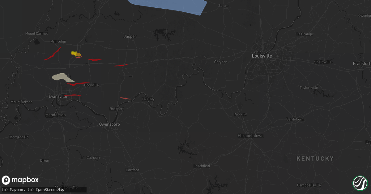 Hail map in Union Star, KY on June 21, 2026