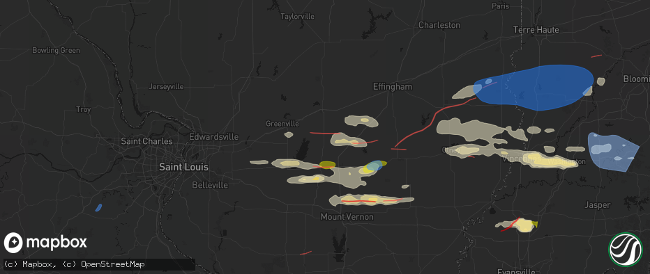 Hail map in Vernon, IL on June 21, 2026