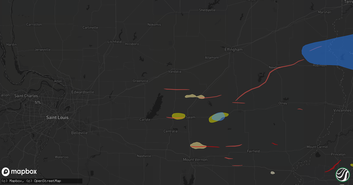 Hail map in Vernon, IL on June 21, 2026