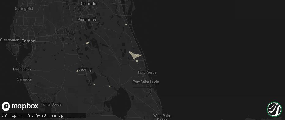 Hail map in Vero Beach, FL on June 21, 2026
