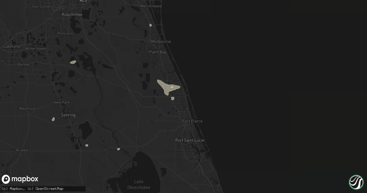 Hail map in Vero Beach, FL on June 21, 2026
