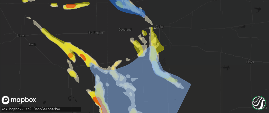 Hail map in Wallace, KS on June 21, 2026