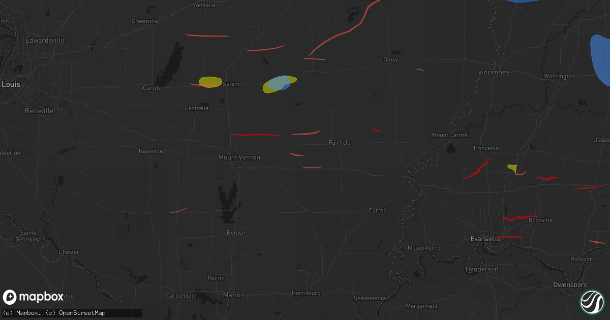 Hail map in Wayne City, IL on June 21, 2026