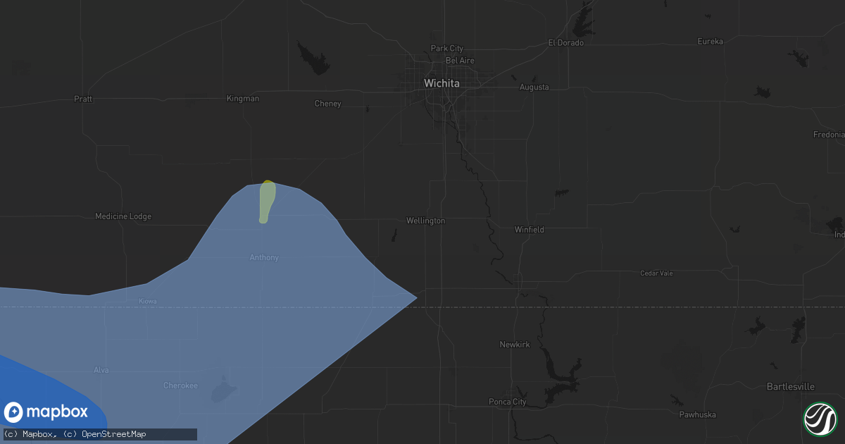 Hail map in Wellington, KS on June 21, 2026