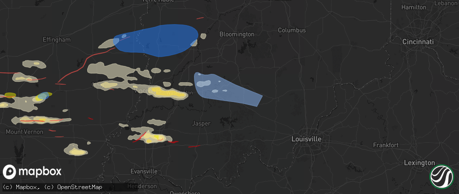 Hail map in West Baden Springs, IN on June 21, 2026