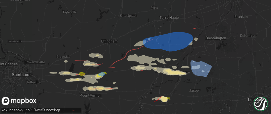 Hail map in West Liberty, IL on June 21, 2026
