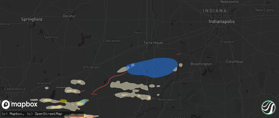 Hail map in West Union, IL on June 21, 2026