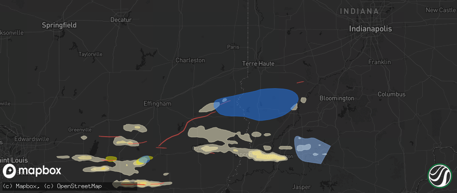 Hail map in West York, IL on June 21, 2026