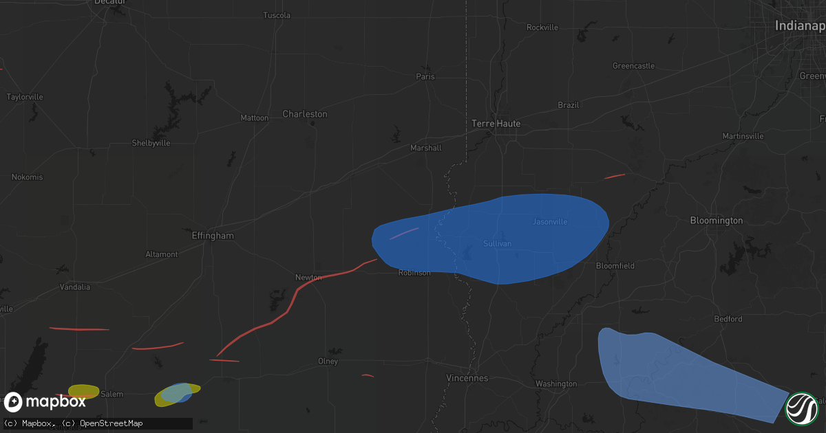 Hail map in West York, IL on June 21, 2026