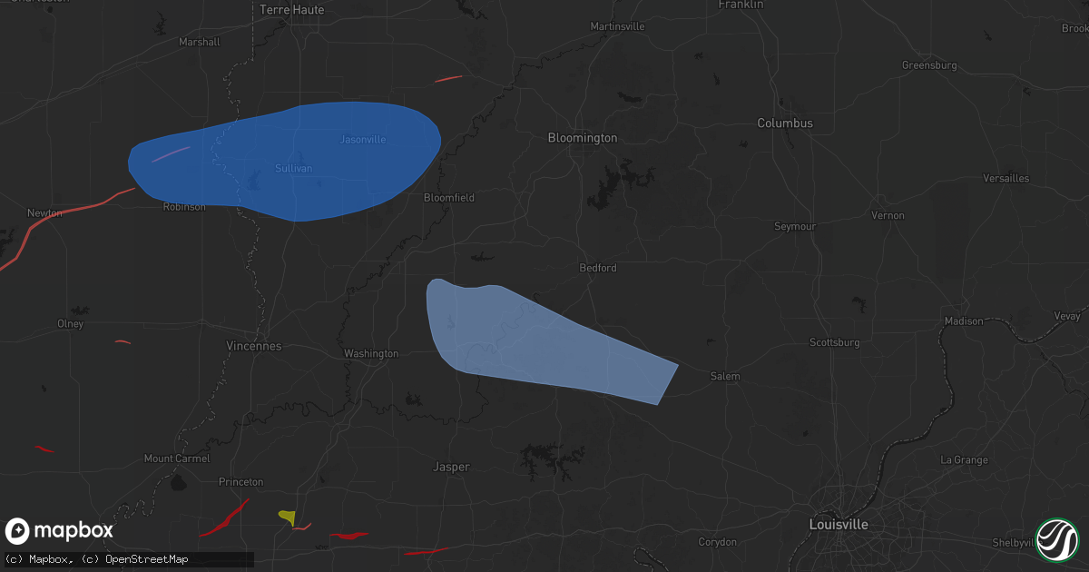 Hail map in Williams, IN on June 21, 2026