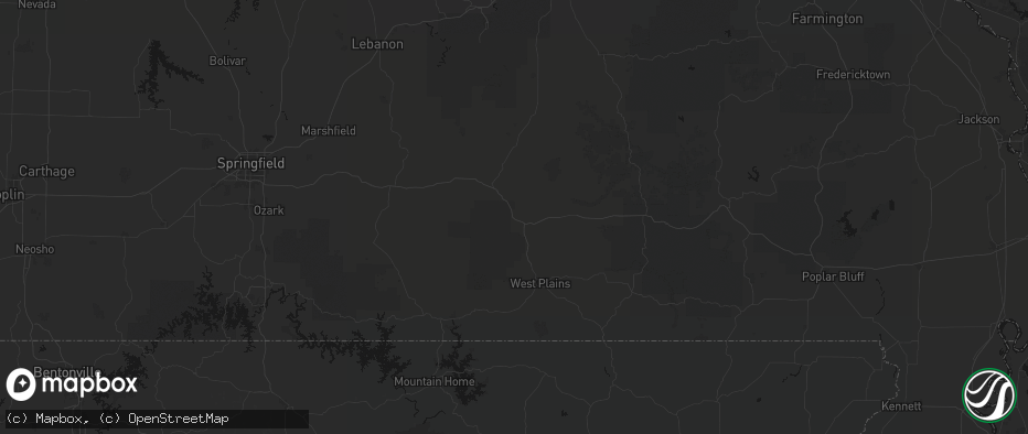 Hail map in Willow Springs, MO on June 21, 2026