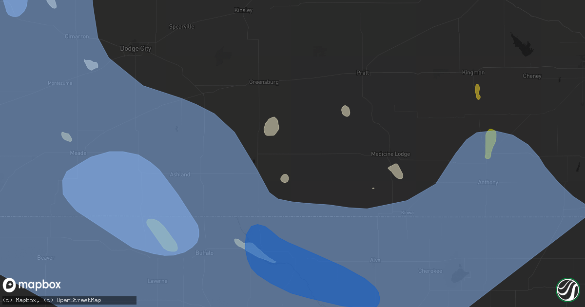 Hail map in Wilmore, KS on June 21, 2026