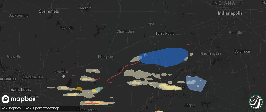 Hail map in Yale, IL on June 21, 2026