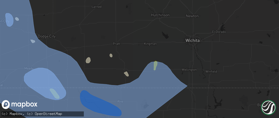 Hail map in Zenda, KS on June 21, 2026
