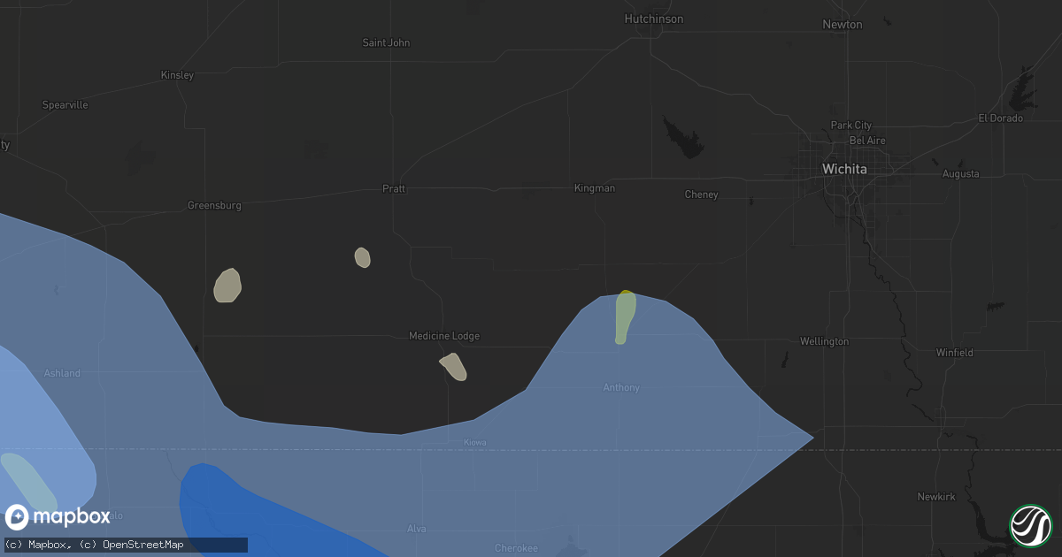 Hail map in Zenda, KS on June 21, 2026