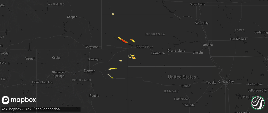 Hail map on June 21, 2026