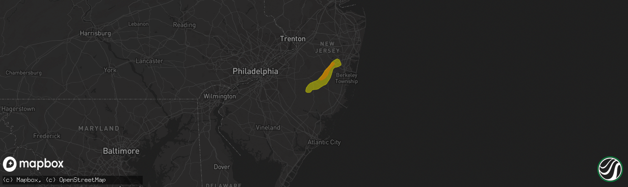 Hail map in Chatsworth, NJ on June 22, 2011