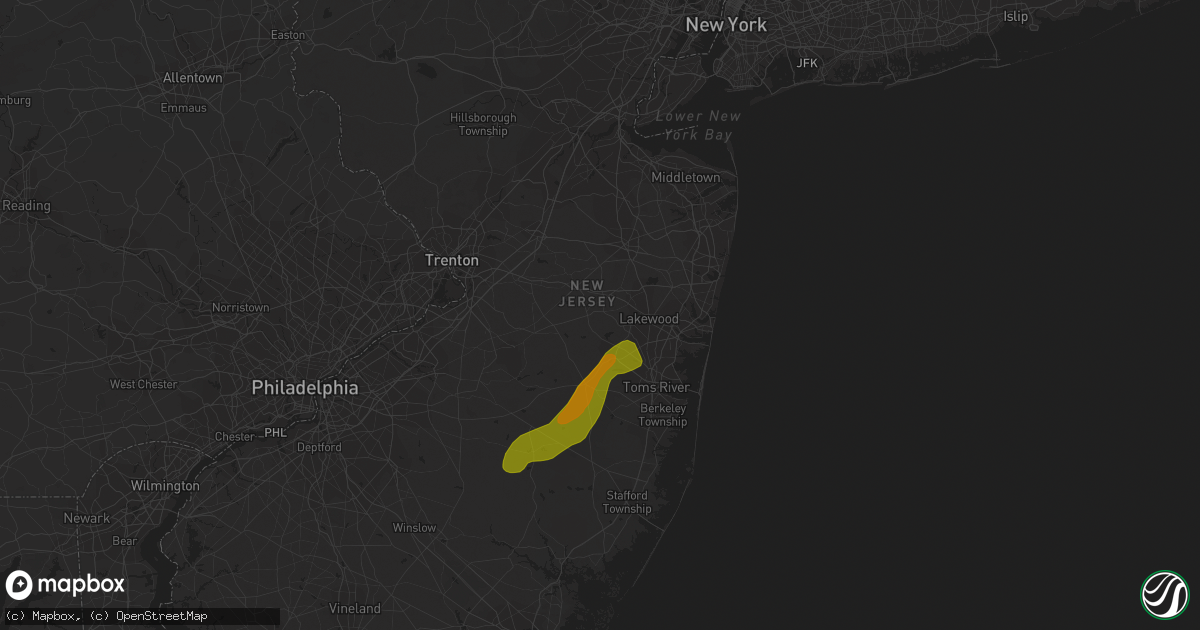 Hail map in Jackson, NJ on June 22, 2011