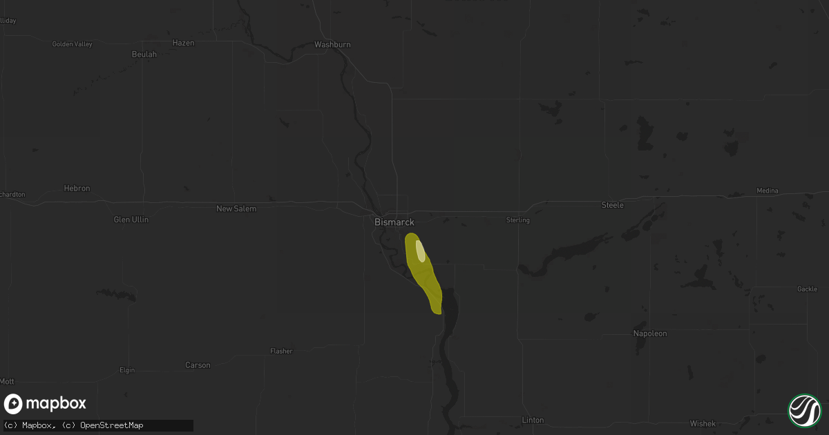 Hail map in Bismarck, ND on June 22, 2013