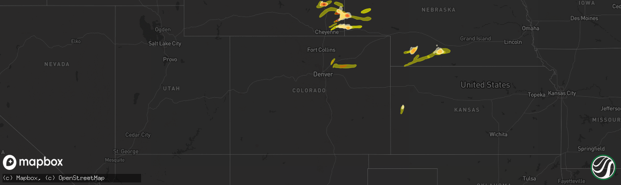 Hail map in Colorado on June 22, 2013