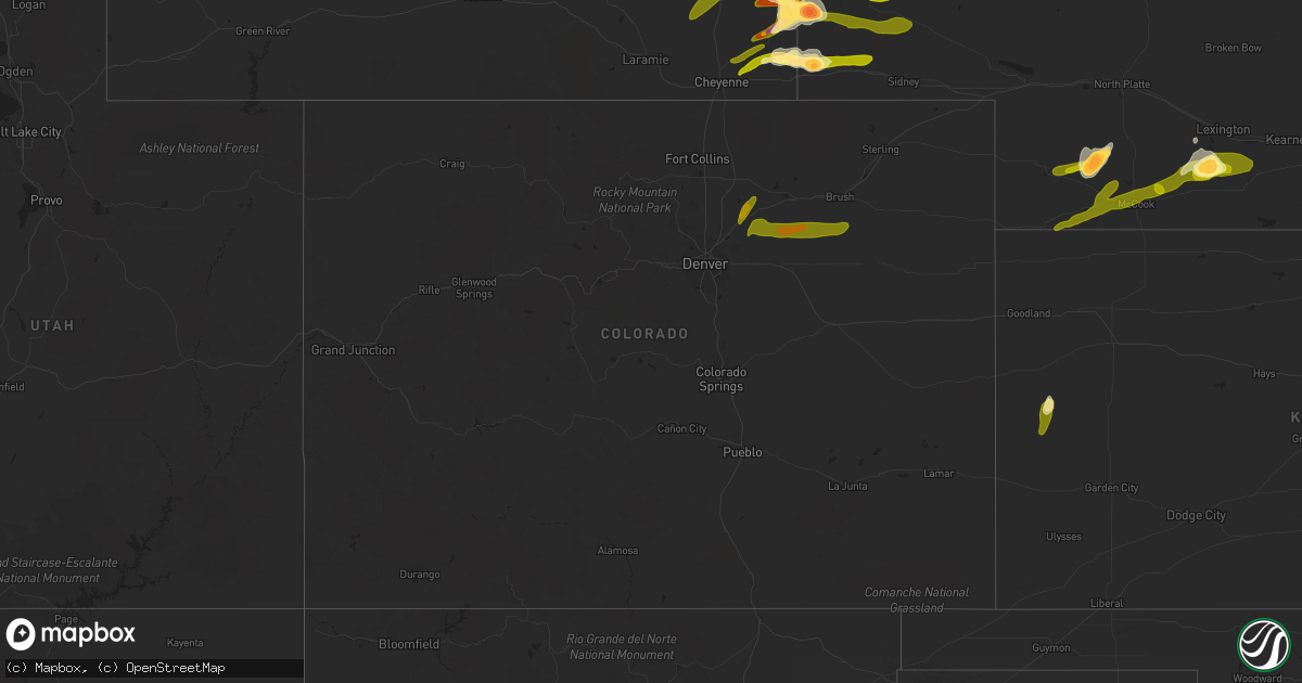 Hail map in Colorado on June 22, 2013