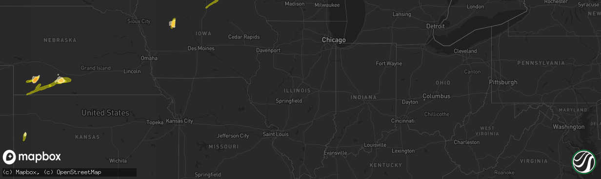 Hail map in Illinois on June 22, 2013