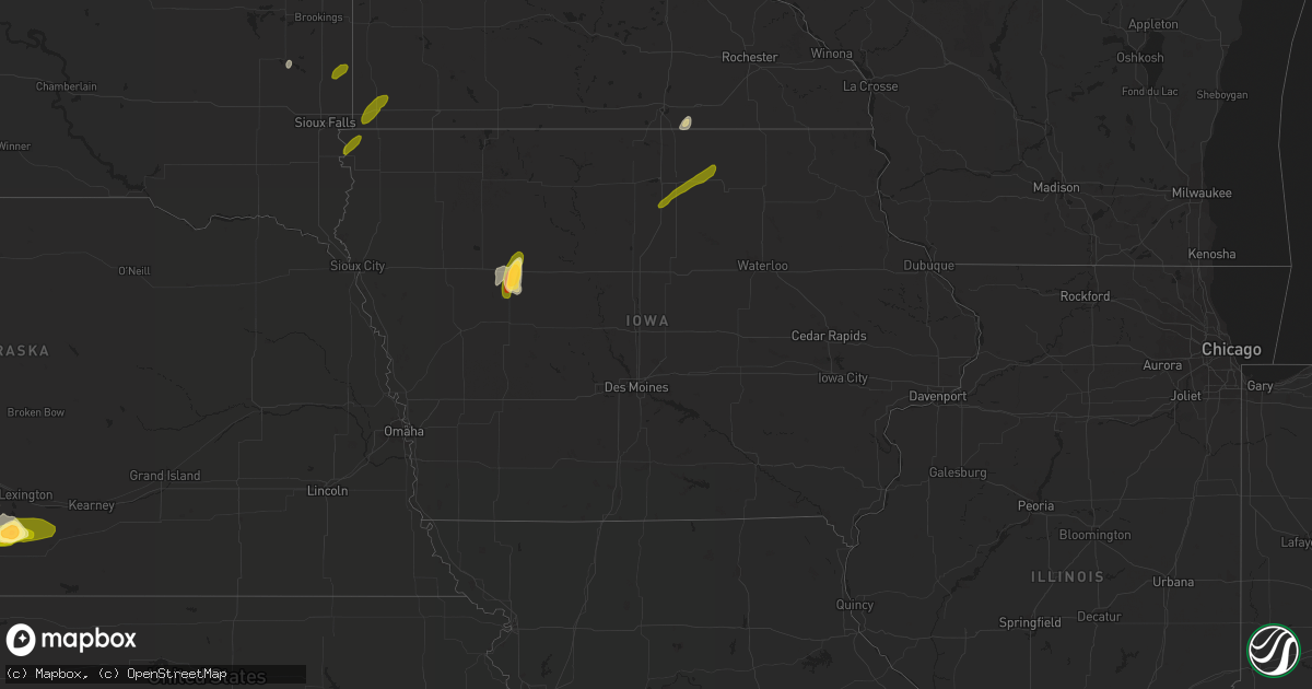 Hail map in Iowa on June 22, 2013