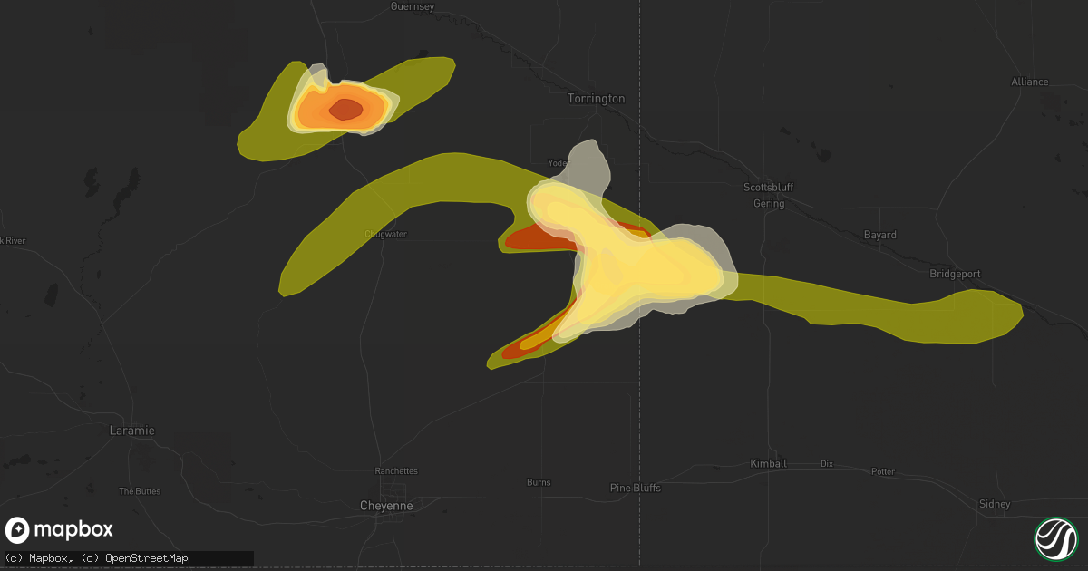 Hail map in Lagrange, WY on June 22, 2013