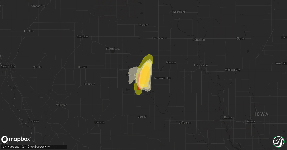 Hail map in Lytton, IA on June 22, 2013