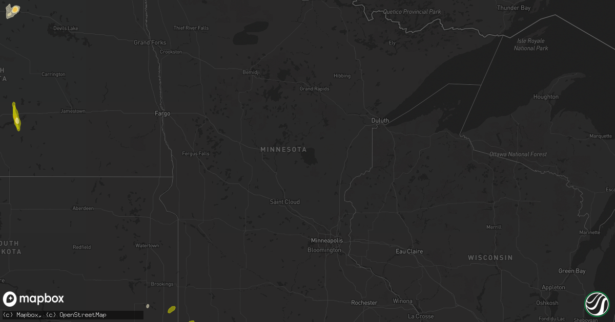Hail map in Minnesota on June 22, 2013