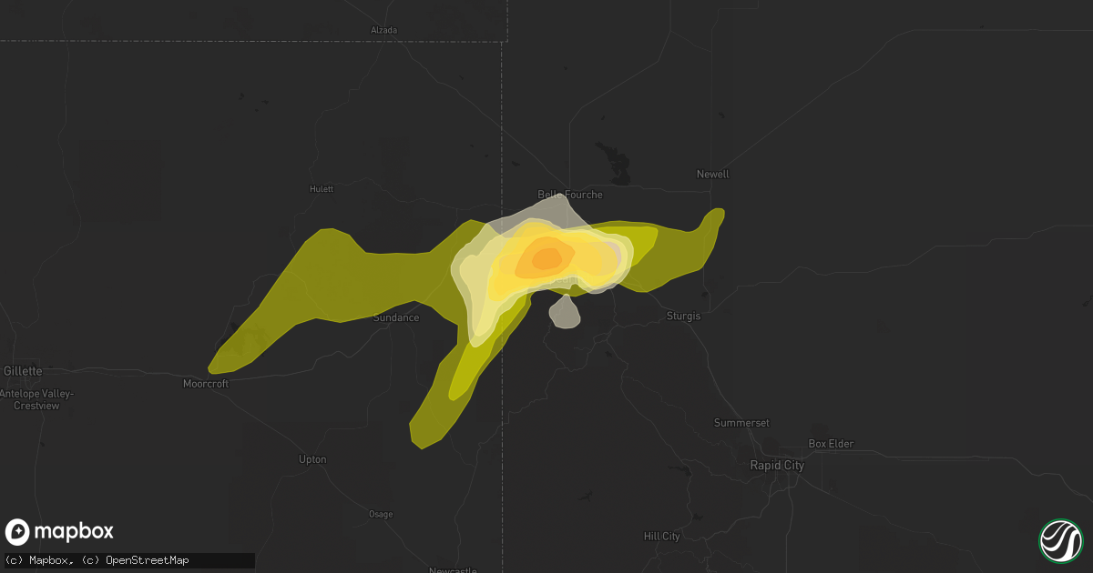Hail map in Spearfish, SD on June 22, 2013