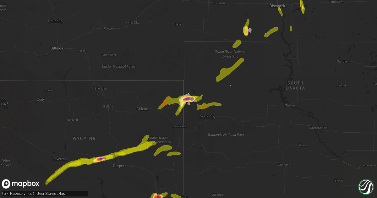 Hail map on June 22, 2013